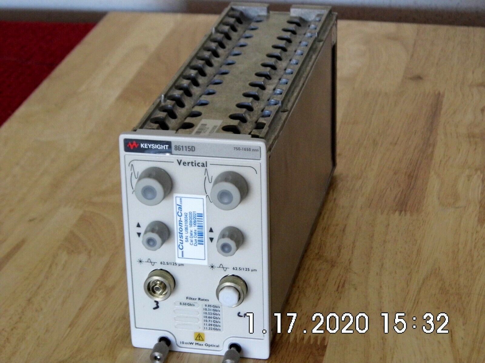 Keysight 86115D Optical Dual Module Input, Opt 102 (Dual Optical Input) NIST Keysight 86115D Optical Dual Module Input, Opt 102 (Dual Optical Input) NIST